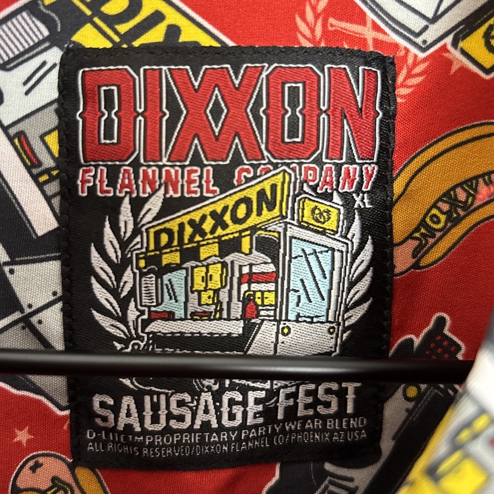 Dixxon Men's XL 'Sausage Fest' Party Blend Shirt Short Sleeve Button-Up NEW - Picture 7 of 13